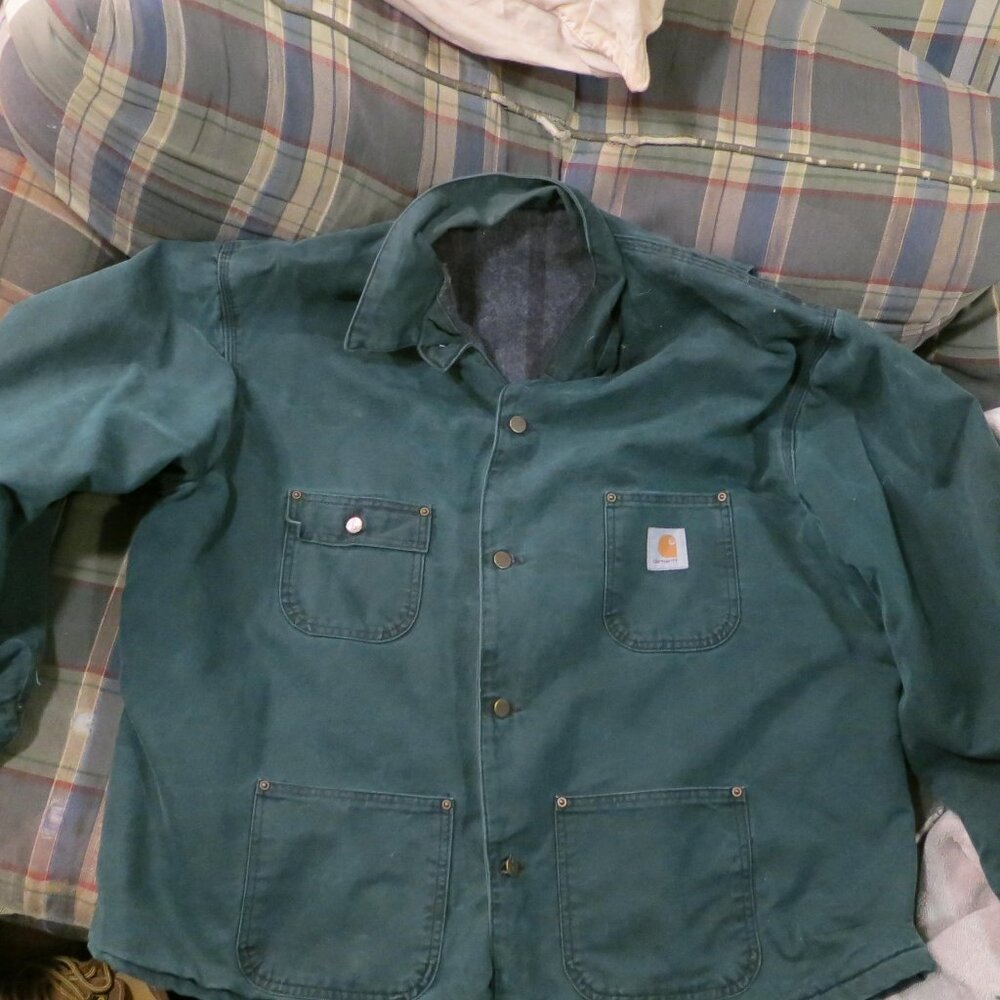 Carhartt blanket lined chore coat mens xl green